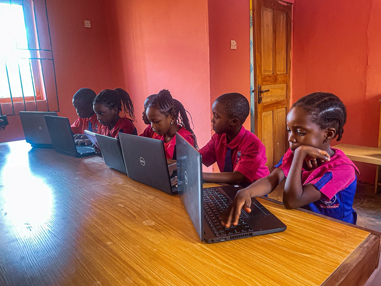 Kids using computers